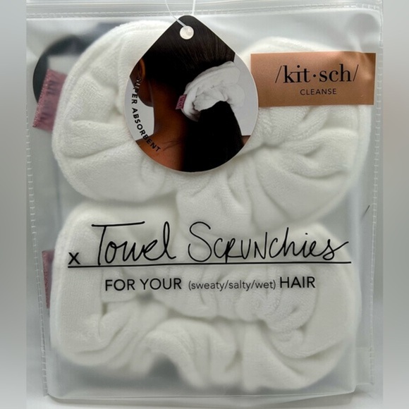 Kit-sch White Towel Scrunchies for Wet Hair - Picture 1 of 2
